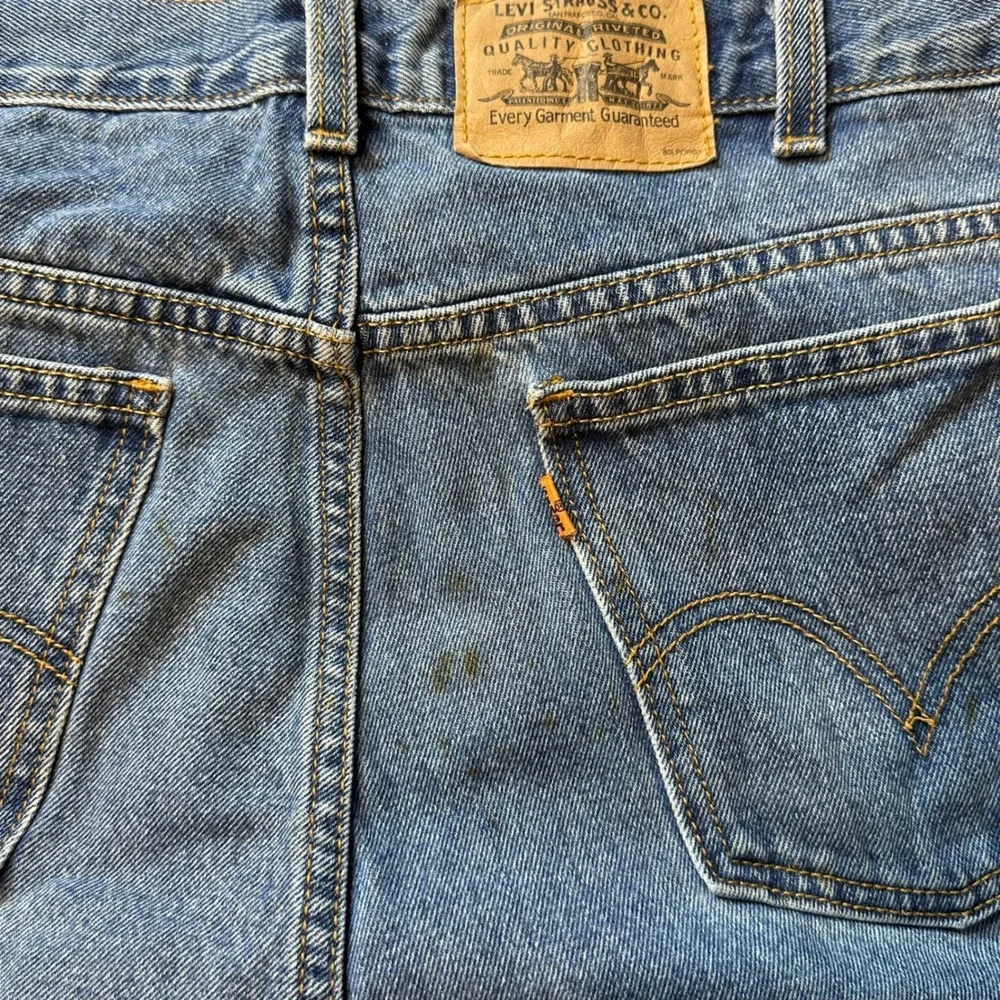 Vintage Levi's 506 Shorts Mens 38 Blue Orange Tab Denim Cut‎ Off Jorts 90s Y2K